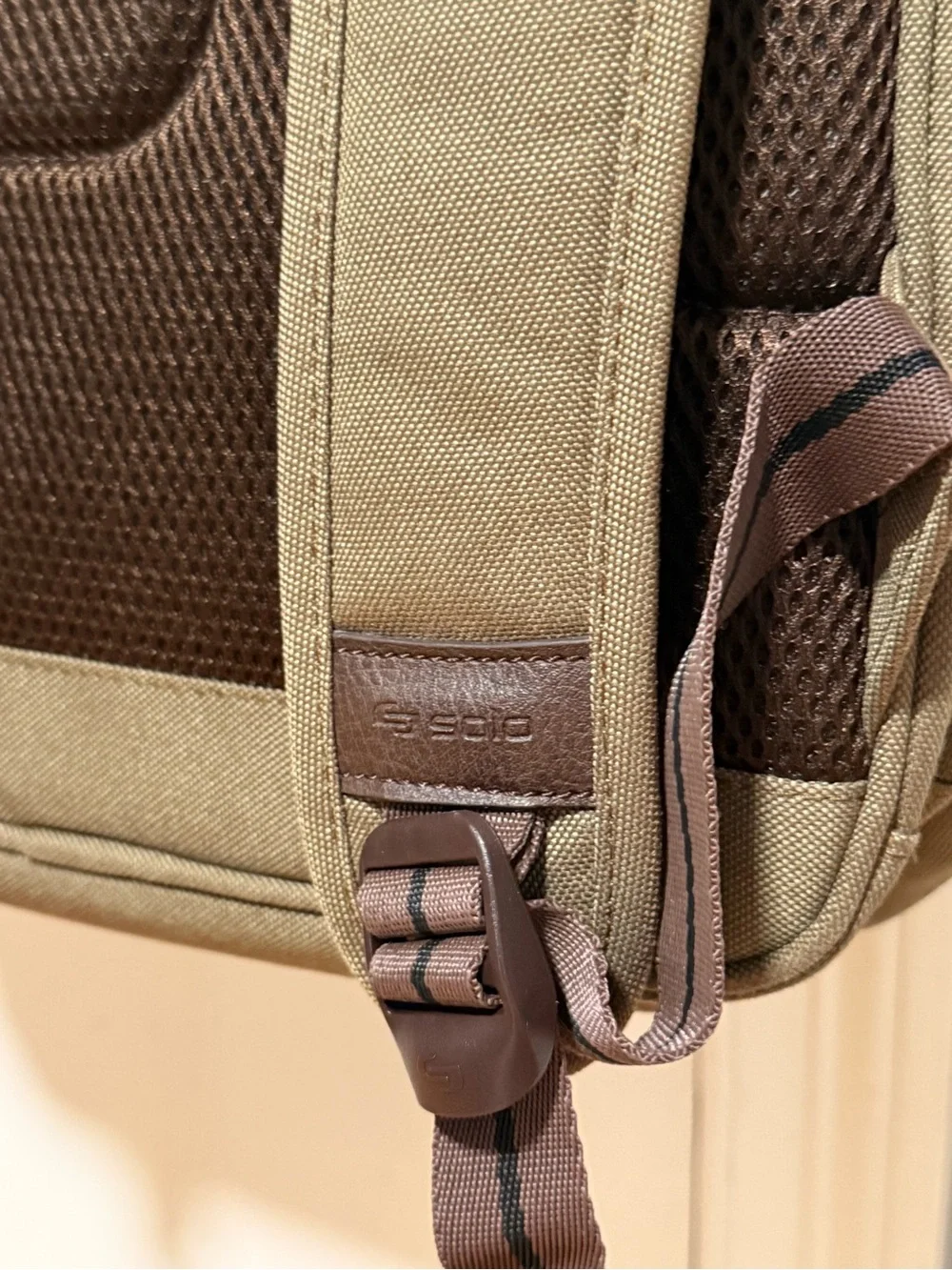 Solo New York Executive Backpack in Khaki & Brown Colorway (
